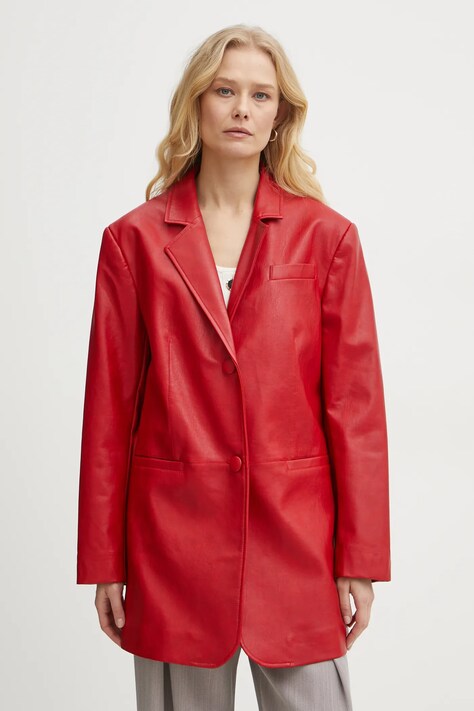 Twinset płaszcz damski kolor czerwony przejściowy 251AP2111