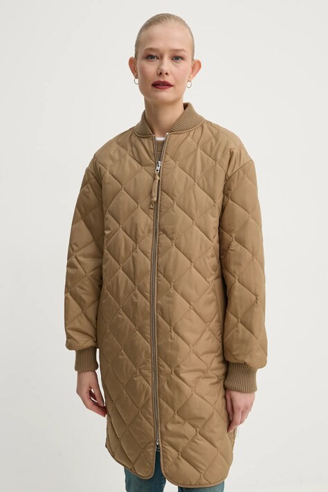 Marc O'Polo kurtka damska kolor zielony przejściowa oversize 5000005607