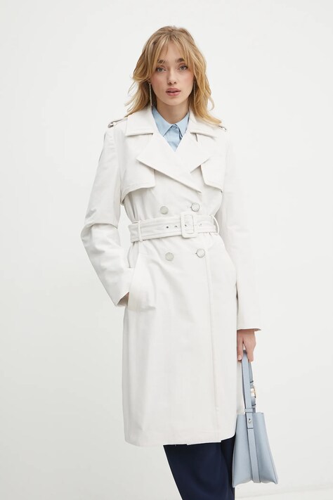Trench kabát Guess dámský, béžová barva, přechodný, W5RL14 WGWD2