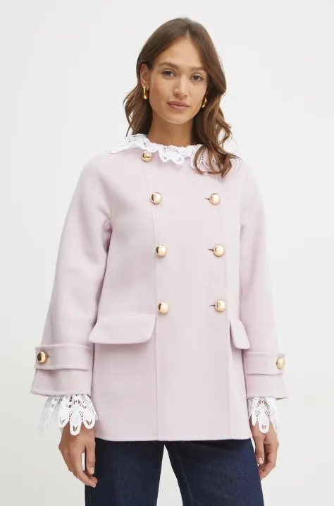 Luisa Spagnoli cappotto in lana donna colore rosa  541721