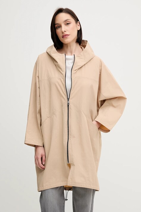 Sisley geacă culoarea bej, de tranzitie, oversize, 6G6HW800P