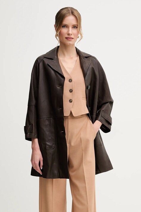 Пальто Weekend Max Mara жіноче колір коричневий перехідне 2515471011600