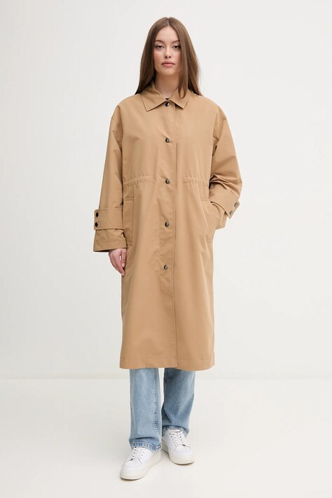 Тренч United Colors of Benetton женский цвет зелёный переходной oversize 241XDN07I