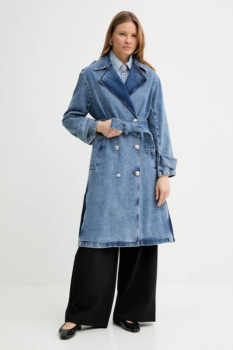 Джинсовий плащ Liu Jo перехідна двобортний UA5217 DS007