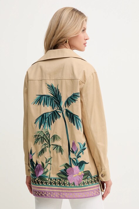 Bavlnená bunda MAX&Co. dámska, hnedá farba, prechodná, 2516081053200