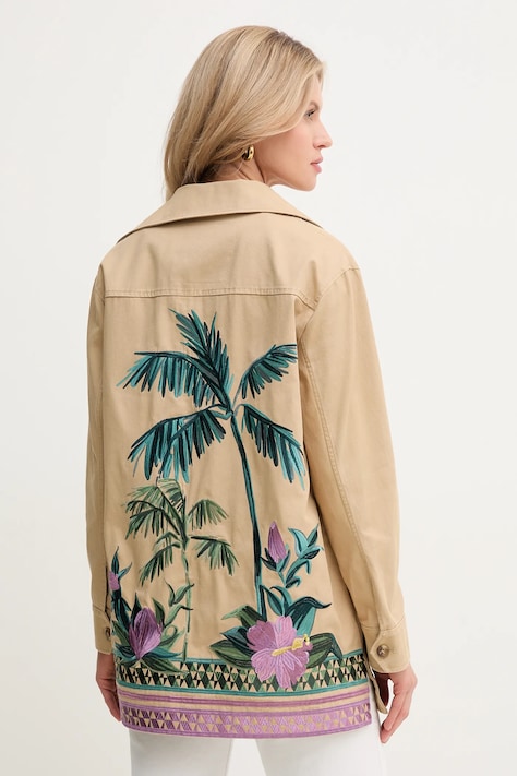 Bavlnená bunda MAX&Co. dámska, hnedá farba, prechodná, 2516081053200