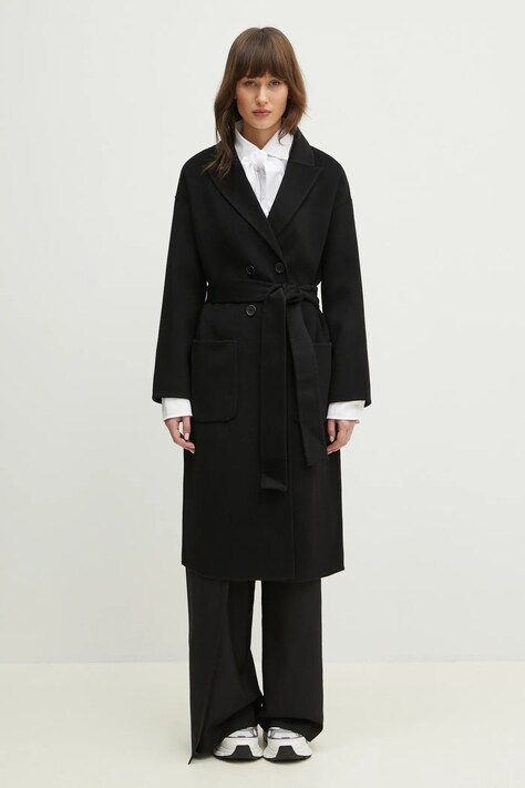 Шерстяное пальто Anine Bing Dylan Coat женское цвет чёрный переходное A.01.4001