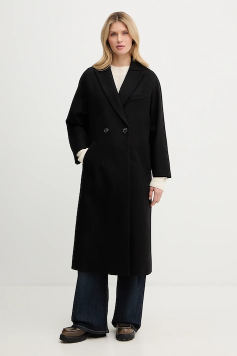 A.P.C. cappotto in lana Manteau Flora colore nero WOAJS.F01541