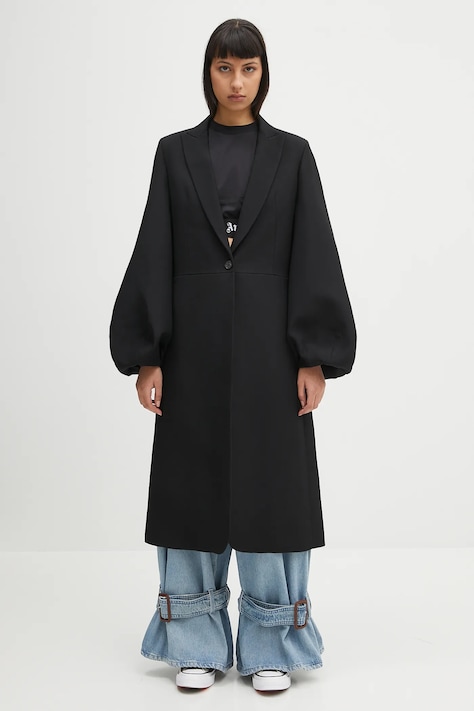 Παλτό JW Anderson Balloon Sleeve χρώμα: μαύρο, CO0329.PG1679.999