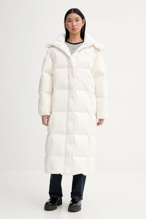 Tommy Jeans kurtka puchowa kolor beżowy zimowa oversize DW0DW21615