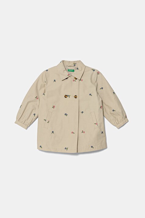 Detský kabát United Colors of Benetton béžová farba, 253WGN03T