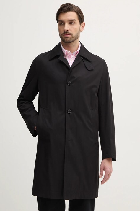 BOSS płaszcz męski kolor czarny przejściowy oversize 50540478