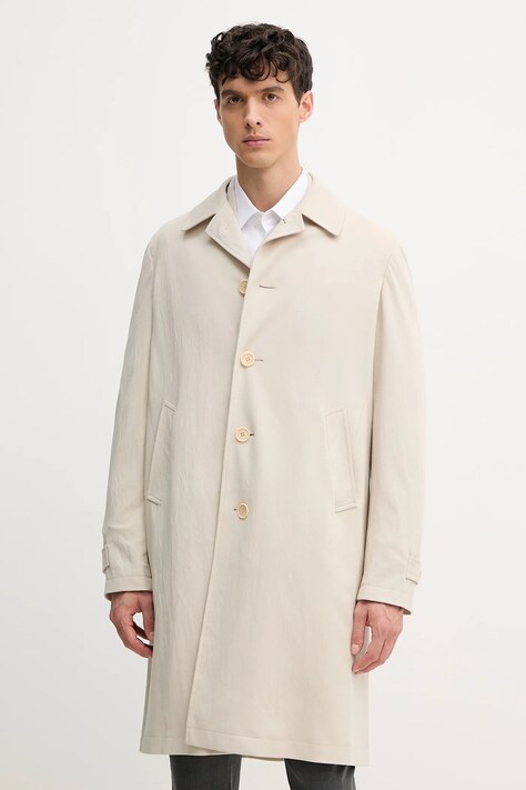 Kabát Tommy Hilfiger pánský, béžová barva, přechodný, SQTHL4031.SQTH523