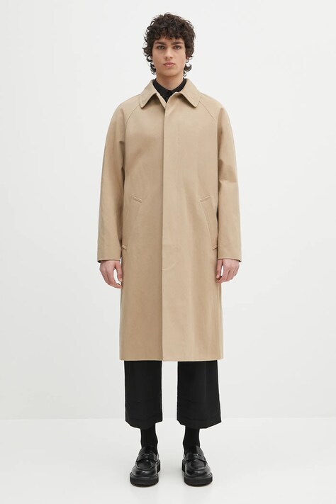 Плащ з домішкою льону A.P.C. Mac Edouard колір бежевий перехідна oversize COGXT.M01549