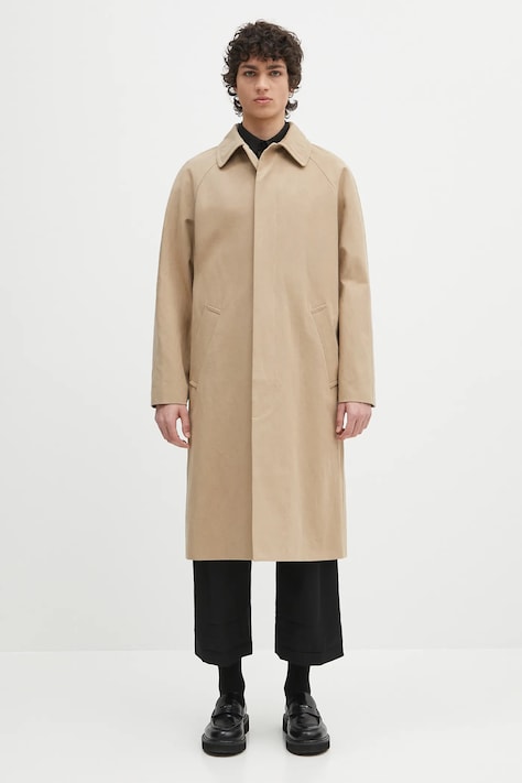 Плащ с примесью льна A.P.C. Mac Edouard цвет бежевый переходная oversize COGXT.M01549