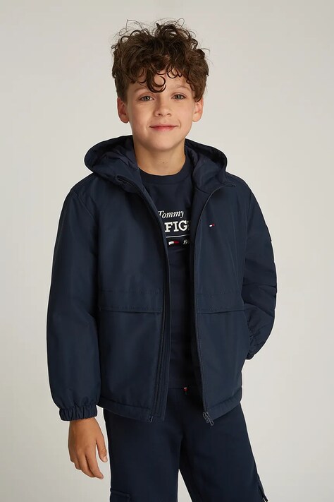 Tommy Hilfiger geaca copii culoarea albastru marin, KB0KB09365