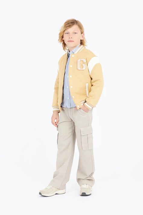 Παιδικό μπουφάν bomber Guess χρώμα: κίτρινο, L5RL07 WG970