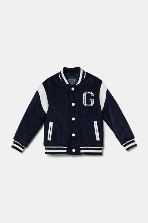 Guess kurtka bomber dziecięca kolor granatowy N5RL07 WG970
