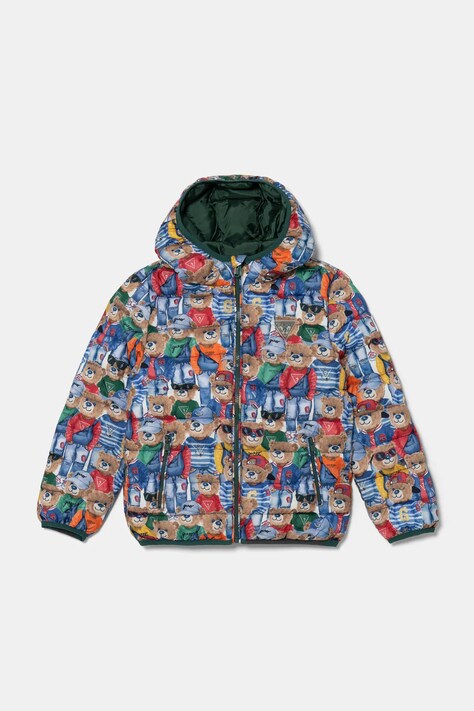 Guess kurtka dziecięca kolor zielony N5RL12 WCFM0