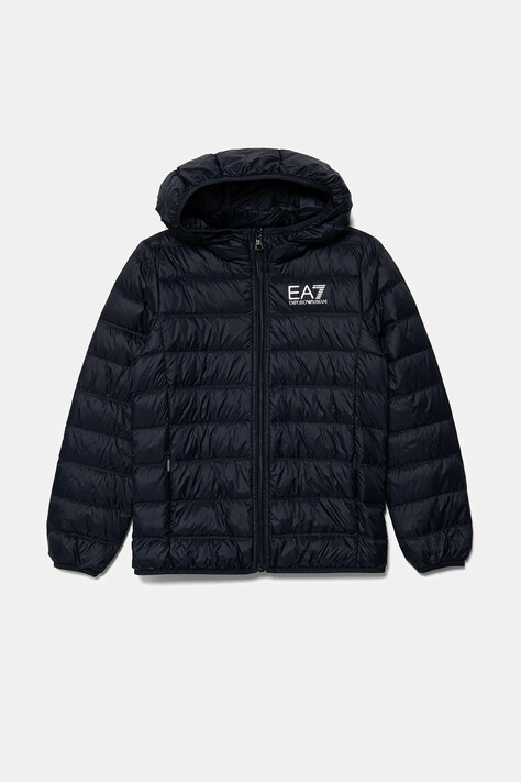 EA7 Emporio Armani kurtka puchowa dziecięca kolor granatowy 7B000035 AF12477