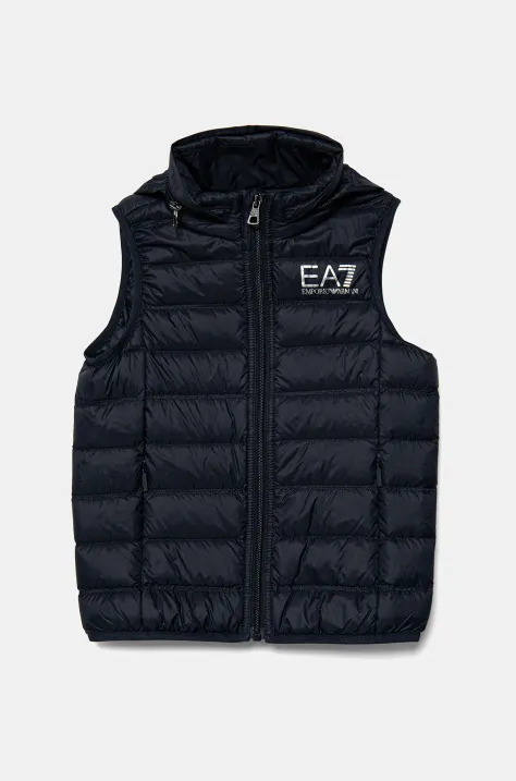 Pernati dječji prsluk bez rukava EA7 Emporio Armani boja: tamno plava, 7B000034 AF12477