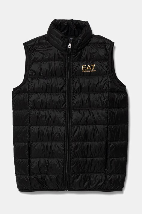 EA7 Emporio Armani vestă de puf pentru copii culoarea negru, 7B000034 AF12477