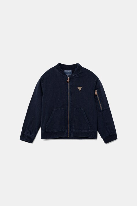 Guess geacă bomber pentru copii culoarea albastru marin, L5GL02 WG5G0
