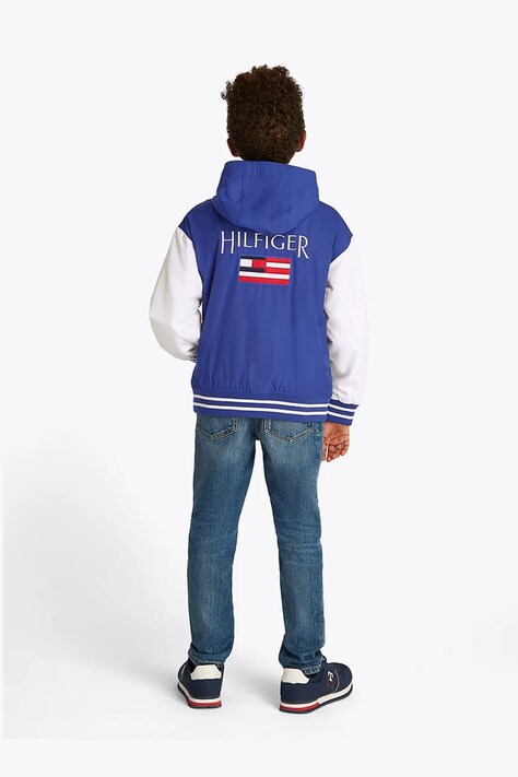 Dětská bomber bunda Tommy Hilfiger fialová barva, KB0KB09582