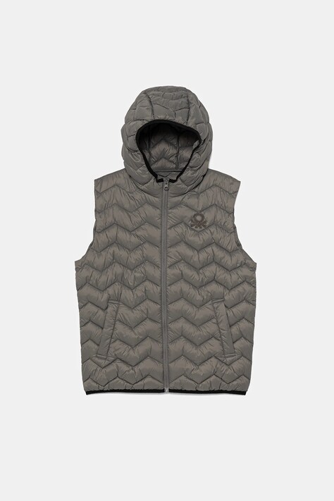 United Colors of Benetton vestă copii culoarea gri, 2TWDCJ00R