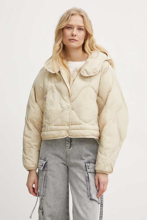 Patrizia Pepe geacă femei, culoarea bej, de tranziție, oversize, 8O0168 A554