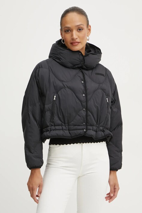 Patrizia Pepe geacă femei, culoarea negru, de tranziție, oversize, 8O0168 A554