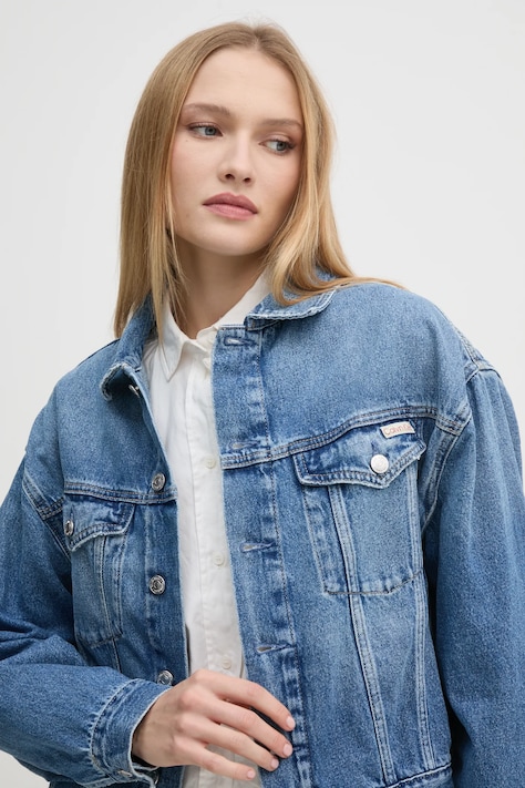 Calvin Klein Jeans geacă din denim femei, de tranziție, oversizedd, J20J224546