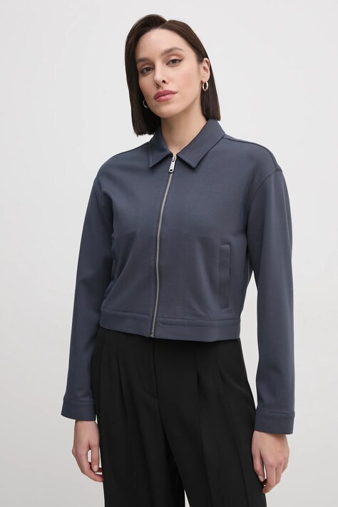 Calvin Klein Jeans geaca femei, culoarea gri, de tranzitie, J20J225059