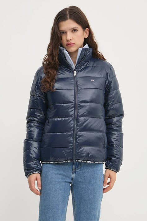 Tommy Jeans geaca femei, culoarea albastru marin, de iarna, DW0DW19312