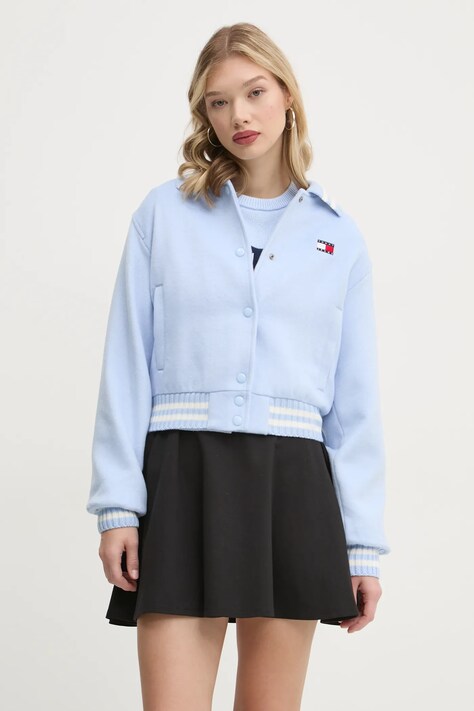Tommy Jeans geaca din amestec de lana de tranzitie, oversize, DW0DW20165