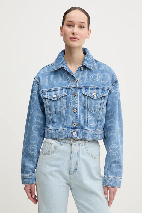 Hugo Blue geacă din denim femei, de tranziție, 50532155
