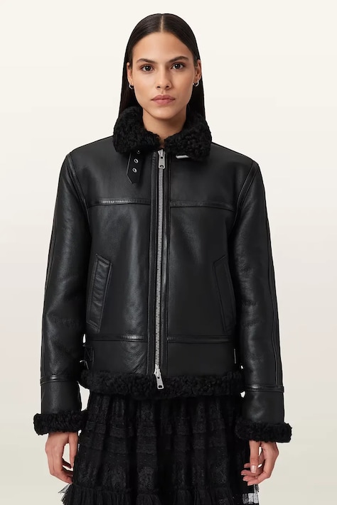 AllSaints kurtka skórzana LOREL damska kolor czarny W069LB