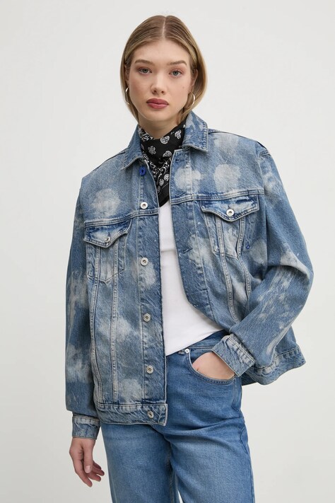 Джинсова куртка Karl Lagerfeld Jeans жіноча перехідна oversize A1W14014