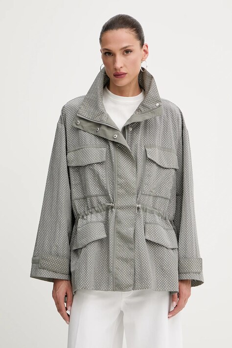 Pinko geacă culoarea gri, de tranzitie, oversize, 104598 A2BW