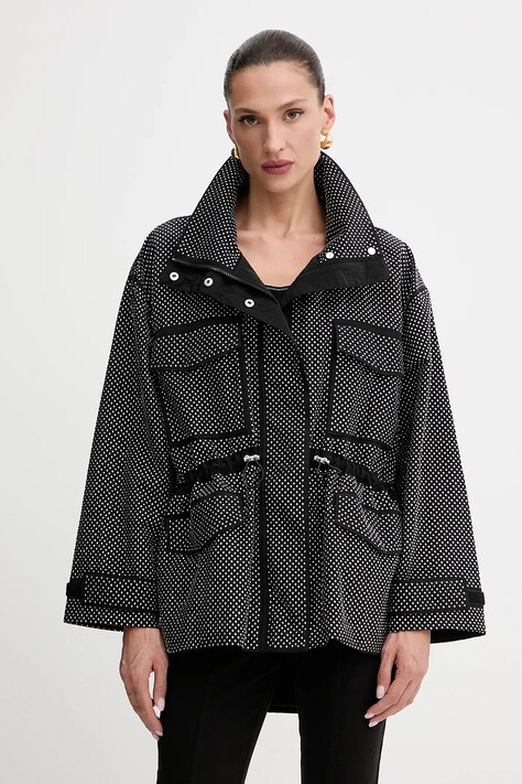 Pinko geacă culoarea negru, de tranzitie, oversize, 104598 A2BW