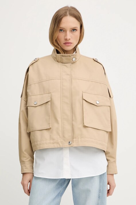 Pinko geacă culoarea verde, de tranzitie, oversize, 104682 A1PR