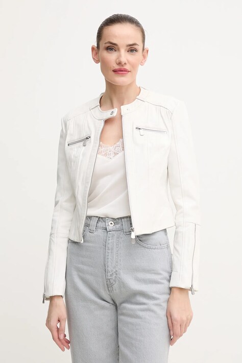 Кожено яке Pinko в бяло преходен модел 104914 A2HT