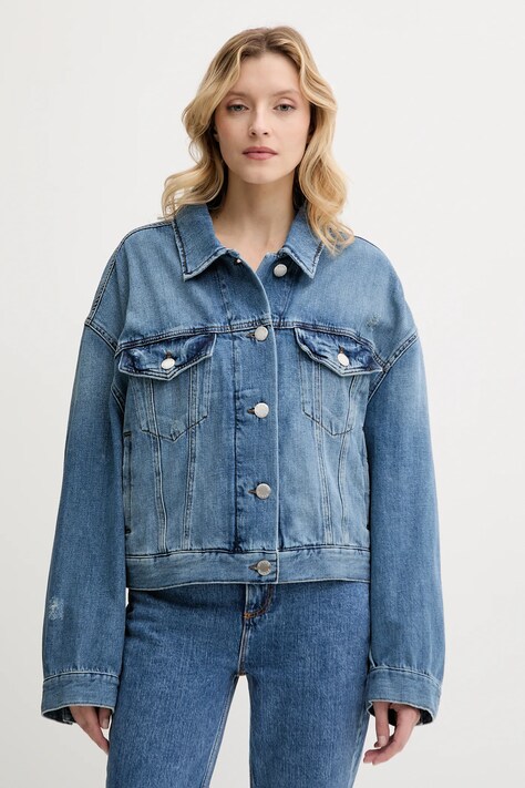 Pinko geacă din denim de tranzitie, oversize, 104644 A2E1