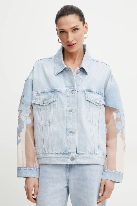 Pinko geacă din denim de tranzitie, oversize, 104697 A2F5