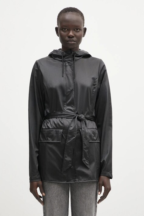 Яке Rains Curve Jacket W3 в черно преходен модел 12100
