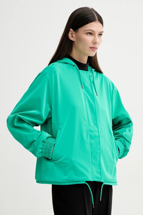 Rains geacă String W Jacket W3 culoarea verde, de tranzitie, 18040