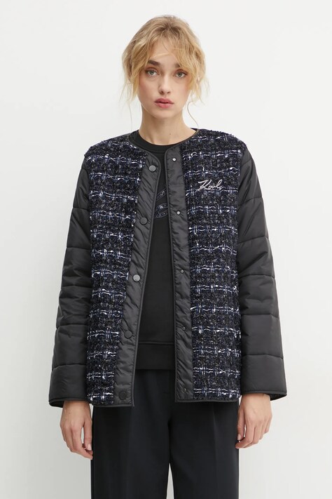 Karl Lagerfeld geaca femei, culoarea albastru marin, de tranzitie, A1W15028
