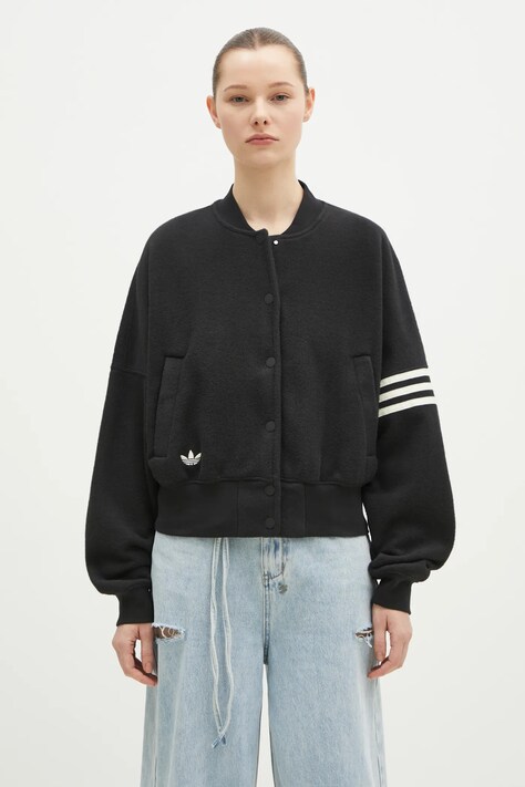 Bomber jakna adidas Originals NC BOMBER JKT za žene, boja: crna, za prijelazno razdoblje, JI8525
