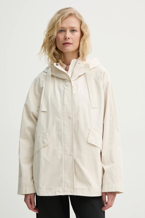 Marc O'Polo jacheta de bumbac culoarea bej, de tranzitie, oversize, 502117370285