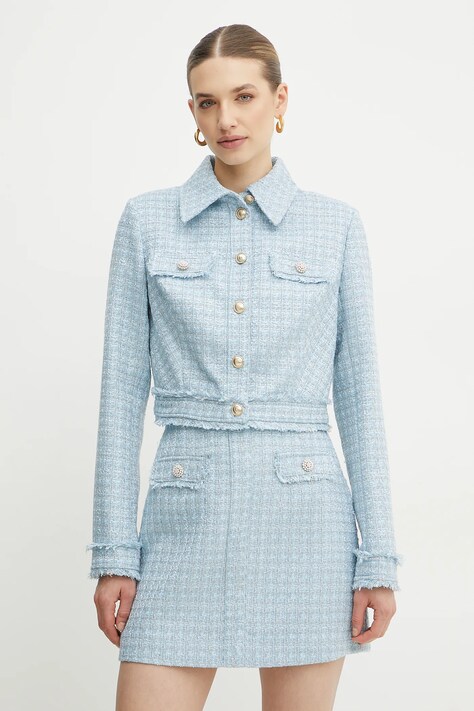 Guess kurtka damska kolor niebieski przejściowa W5RN47 WGW82